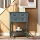 preview thumbnail 5 of 12, Navy Blue Wood Entryway Console Table with 3 Storage Drawers
