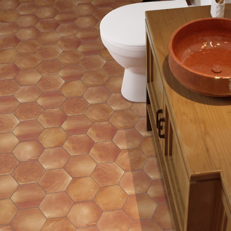 Merola Tile Sentier Hex des Ocres 5-1/2" x 6-1/4" Porcelain Floor and Wall Tile