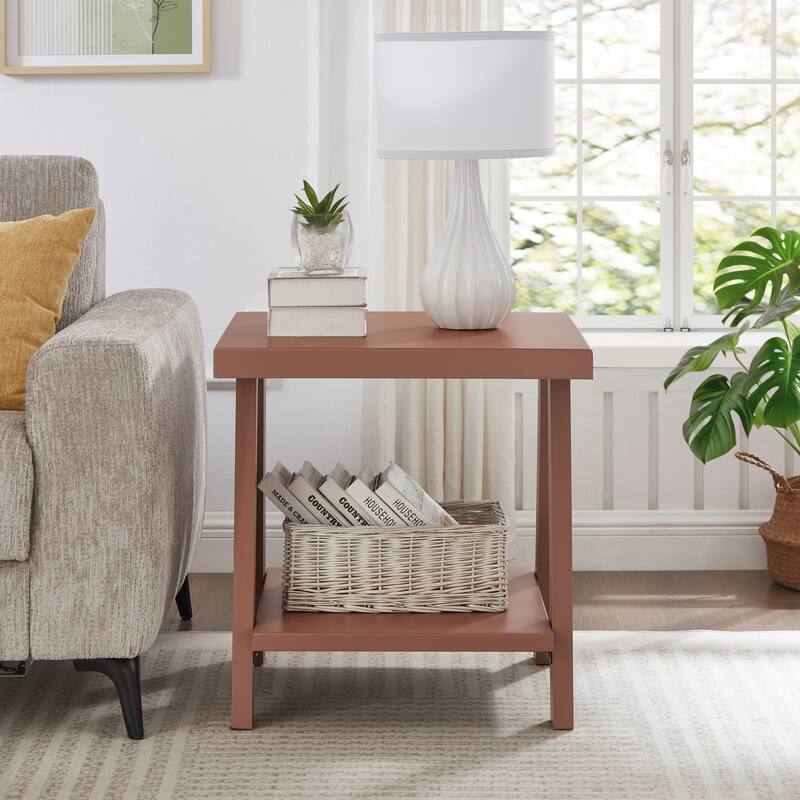 The Gray Barn Cedar Ridge Contemporary Replicated Wood Shelf End Table