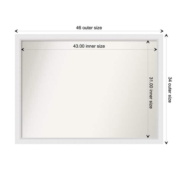 dimension image slide 84 of 93, Wall Mirror Choose Your Custom Size - Extra Large, Blanco White Wood