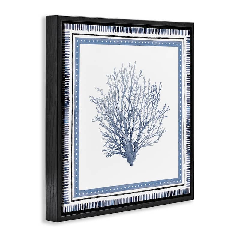 Stupell Nautical Branch of Coral Framed Floater Canvas Wall Art Design By Lanie Loreth