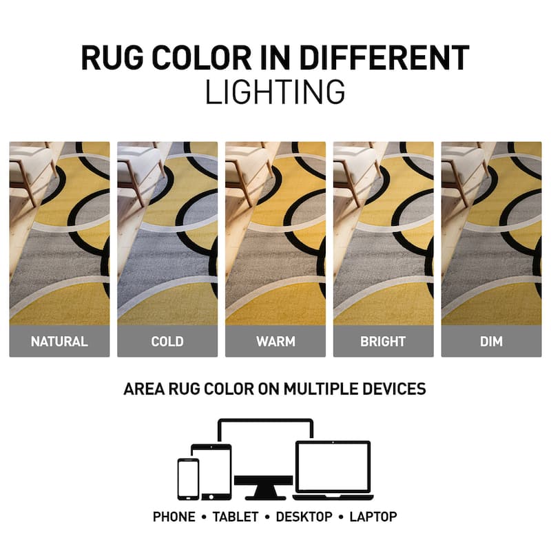 World Rug Gallery Modern Abstract Circles Area Rug