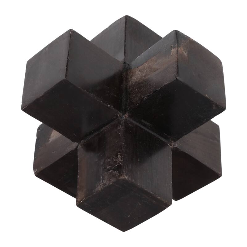 Wood Decorative Object Geometric Design for Home Bedroom Office Decor - 5" x 5" x 5"