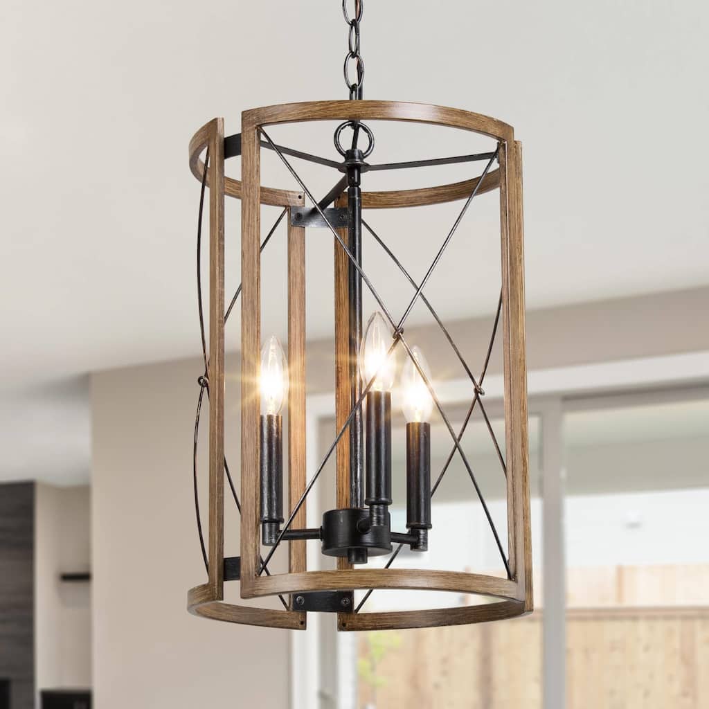 Modern Farmhouse 3-Light Chandelier Foyer Pendant Island Light for Dining Room