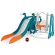 preview thumbnail 2 of 6, 5-in-1 Kids Slide and Swing Set with Mini Bus and Basketball Hoop - 81 x 59 x 37 inch (L x W x H)