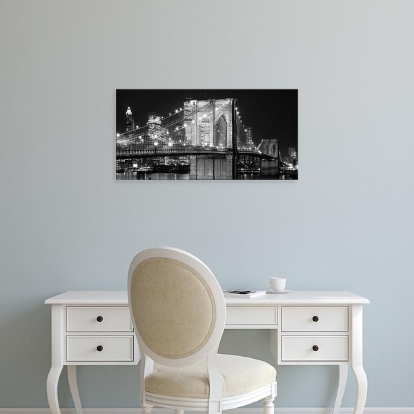 Easy Art Prints Jet Lowe's 'Brooklyn Bridge at Night' Premium Canvas Art