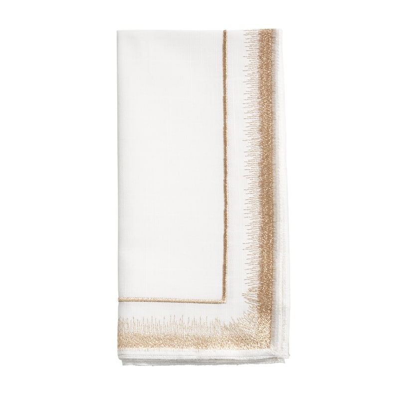 Elegant Embroidery Detail Napkin (Set of 4) - Set of 4 - Gold