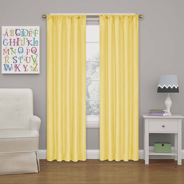 Eclipse Kendall Blackout Window Curtain Panel - 54 Inches - Lemon