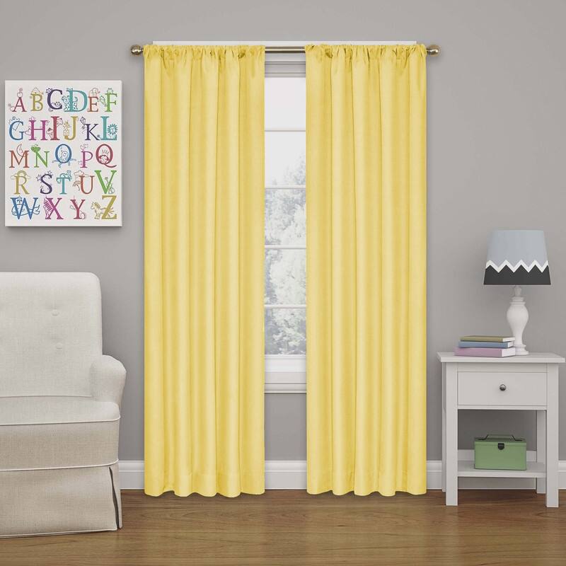 Eclipse Kendall Blackout Window Curtain Panel - 54 Inches - Lemon