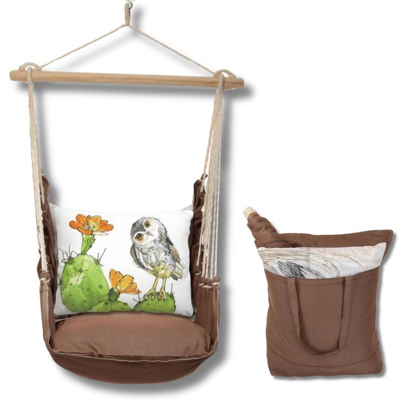Magnolia Casual Swing Set 4 piece - Chocolate Solid w/ Owl on Prickly Cactus