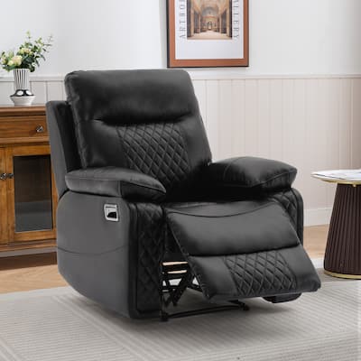 Home Theater Seating Manual Recliner with Overstuffed Back and Armrests