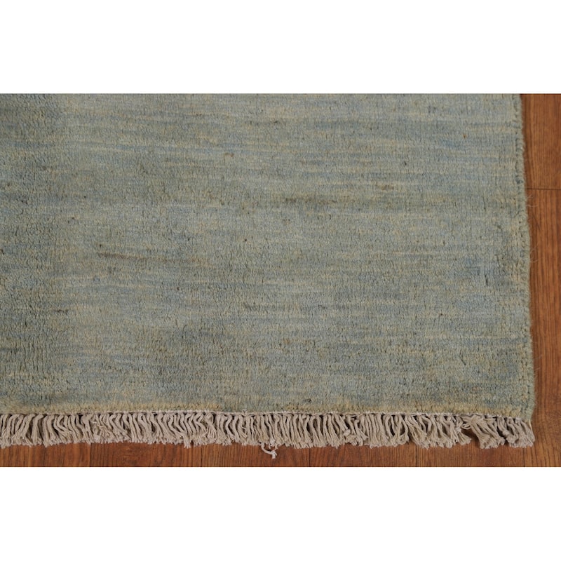 Hand Knotted Oriental 100% Wool Carpet Modern Stripe Greys & Charcoal Gabbeh Area Rug - 3' 10'' X 2' 8''