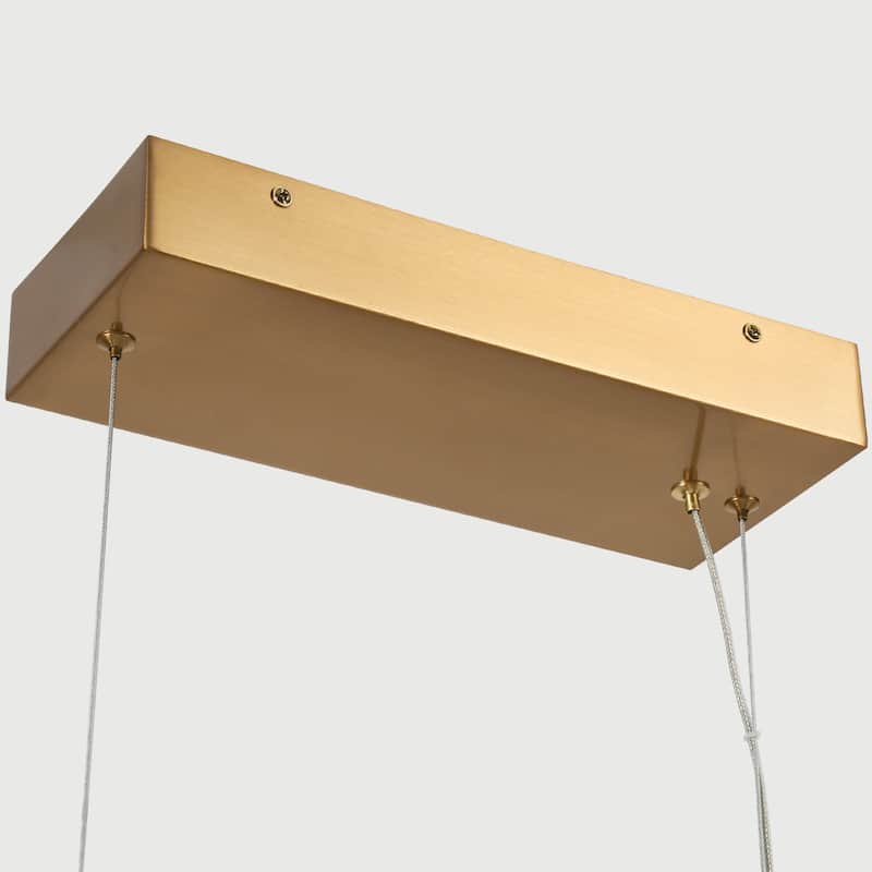 Modern LED Gold Chandeliers Linear Island Lights for Kitchen Island - W 35.8" x H 4.3" x D 4.3"
