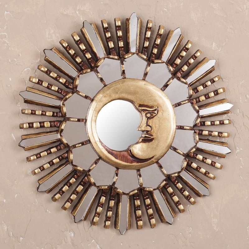 Handmade Cuzco Moonlight Wood wall mirror (Peru)