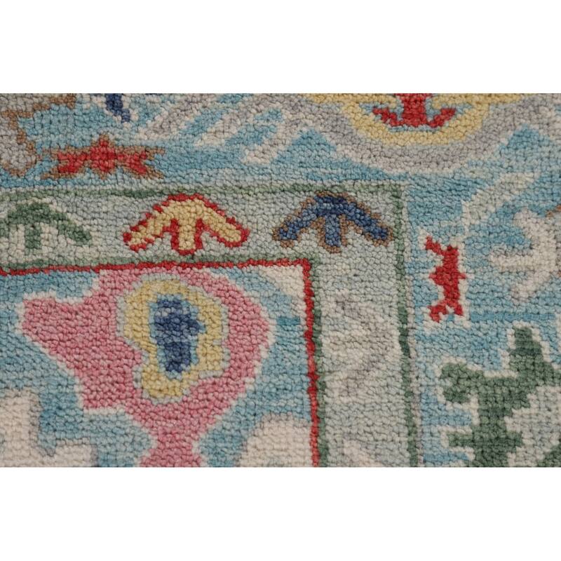 Floral Oushak Oriental Area Rug Handmade Wool Carpet - 8'11" x 11'6"