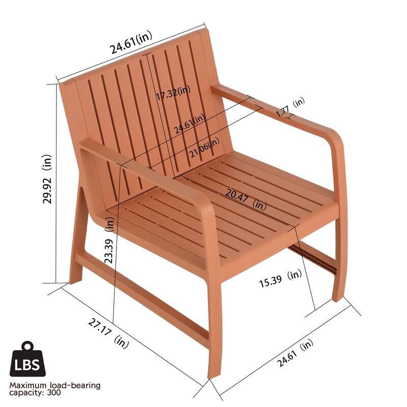 Patio Bistro Set with 1 Chair & 1 Coffee Table, Easy Assembly, 2 pcs