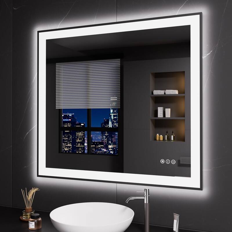 36x36 Inch Frameless LED Bathroom Mirror,Smart Mirror - White