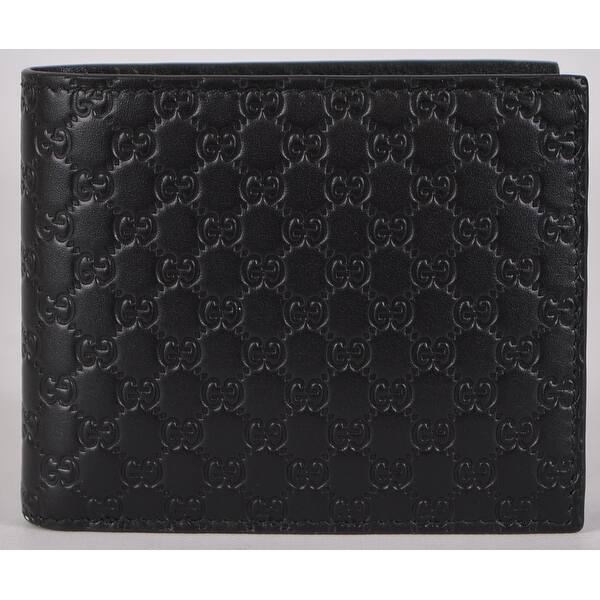 Shop Gucci Men S 260987 Black Leather Micro Gg Guccissima Bifold Wallet Overstock 13342425