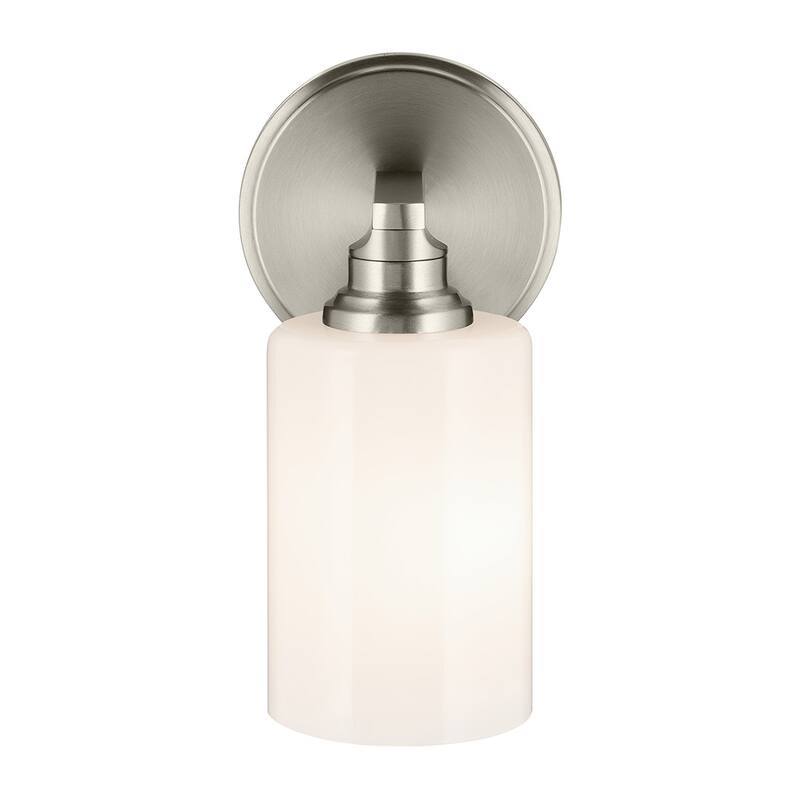 Kichler Lighting Gioe 9.5" 1-Light Wall Sconce with Opal Glass in Brushed Nickel