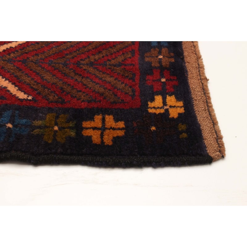 ECARPETGALLERY Hand-knotted Baluch Red Wool Rug - 3'9 x 6'4