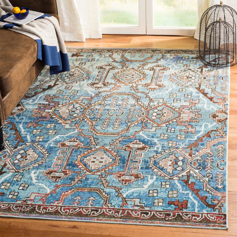 SAFAVIEH Harmony Gigi Vintage Boho Oriental Rug - 5' x 8' - Blue/Light Blue