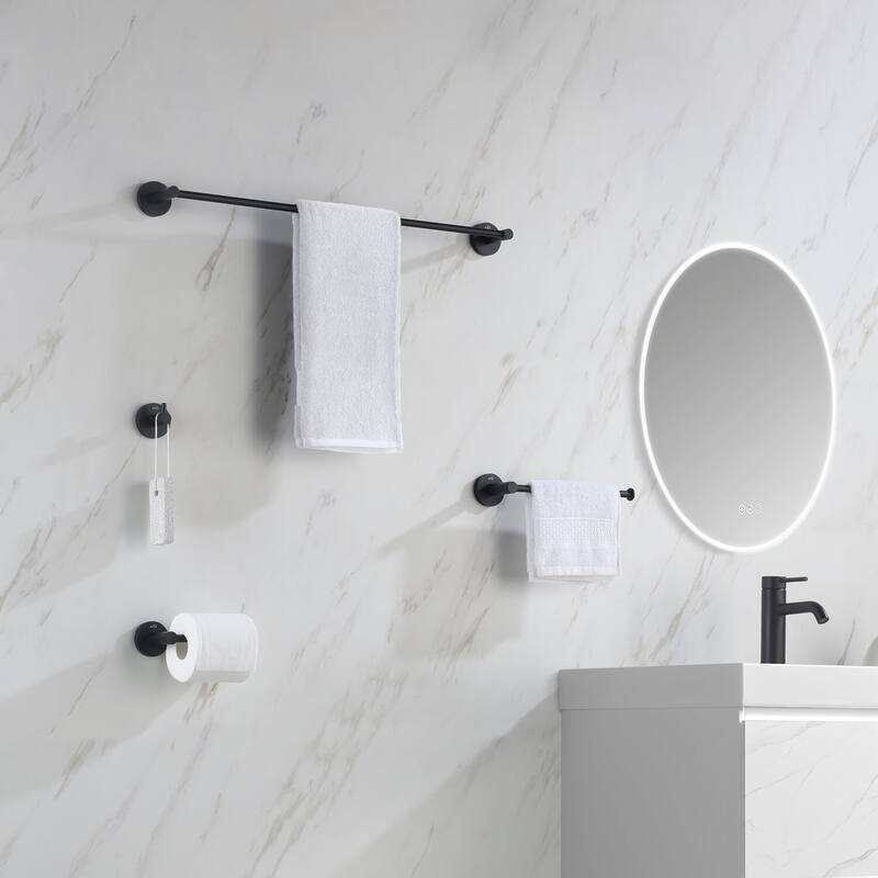 Circular 4-Piece Bathroom Hardware Set