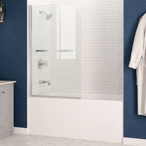 ANZZI Myth 34 in. x 58 in. Frameless Hinged Tub Door with TSUNAMI GUARD