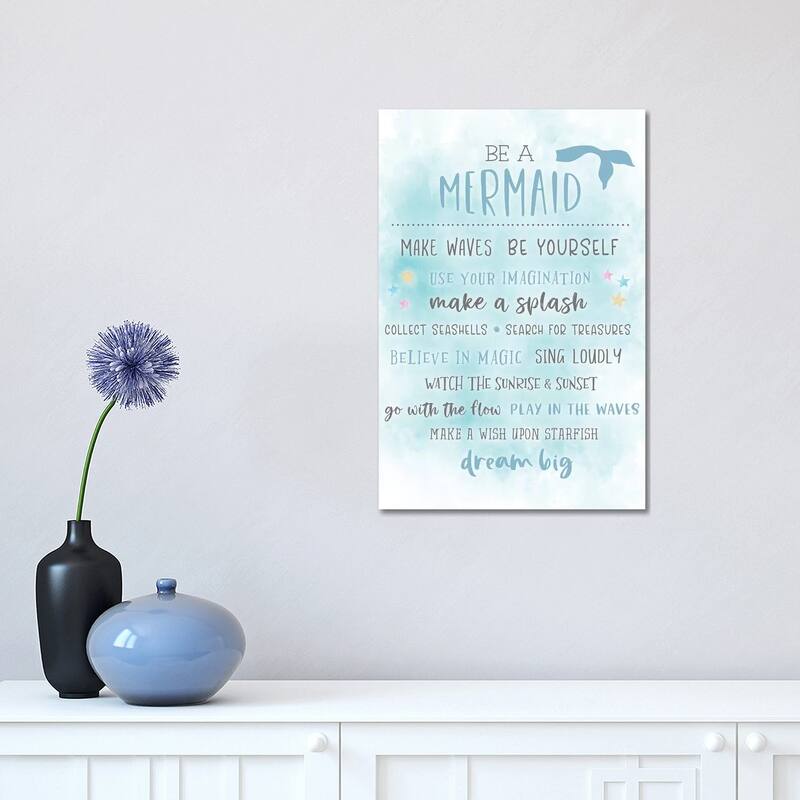 iCanvas "Be A Mermaid" by Natalie Carpentieri Canvas Print - 18x12x1.5