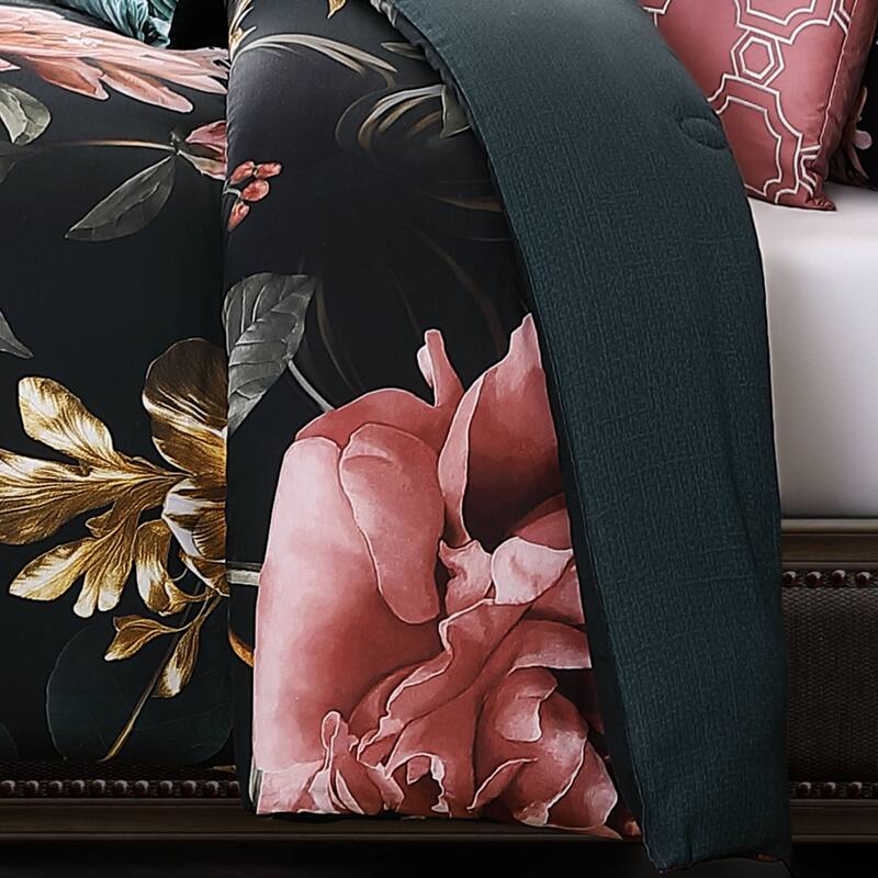 Bebejan Botanical Birds 100% Cotton Sateen 5 Piece Reversible Comforter Set