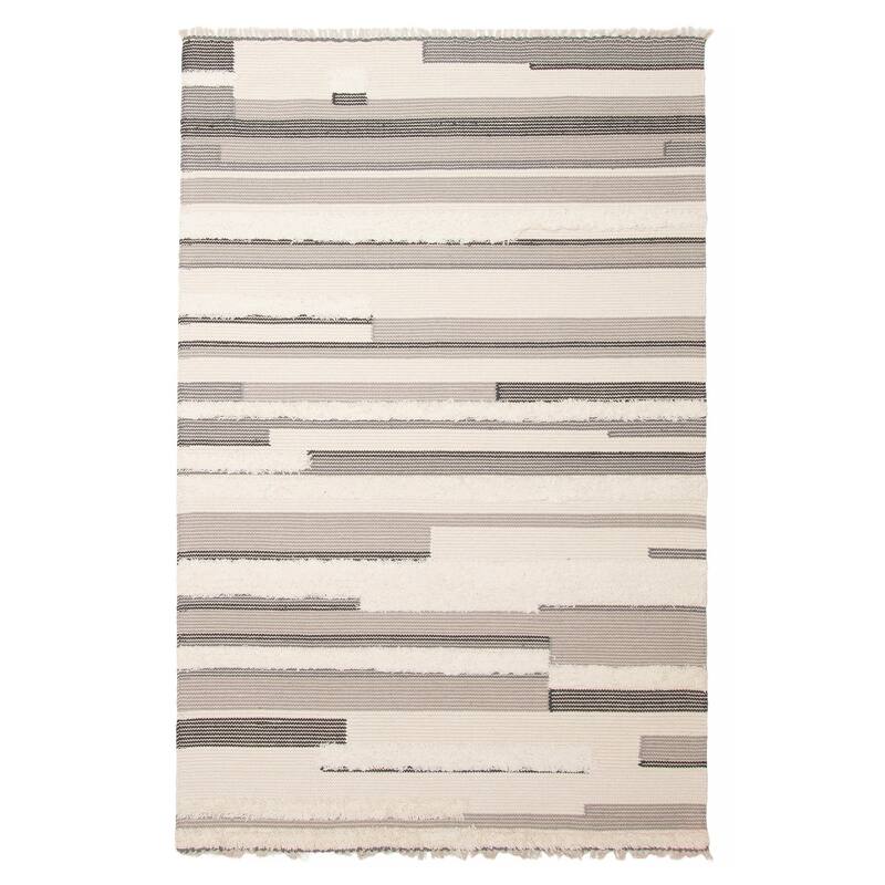 ECARPETGALLERY Hand Tufted Timeless Cream Wool Rug - 5'2 x 8'1 - Cream - 5'2 x 8'1