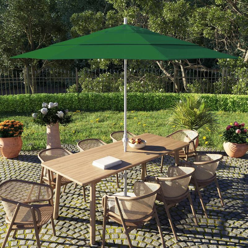 Perry 11ft Round Crank Lift Collar Tilt Aluminum Patio Umbrella by Havenside Home, Base Not Included - Forest Green