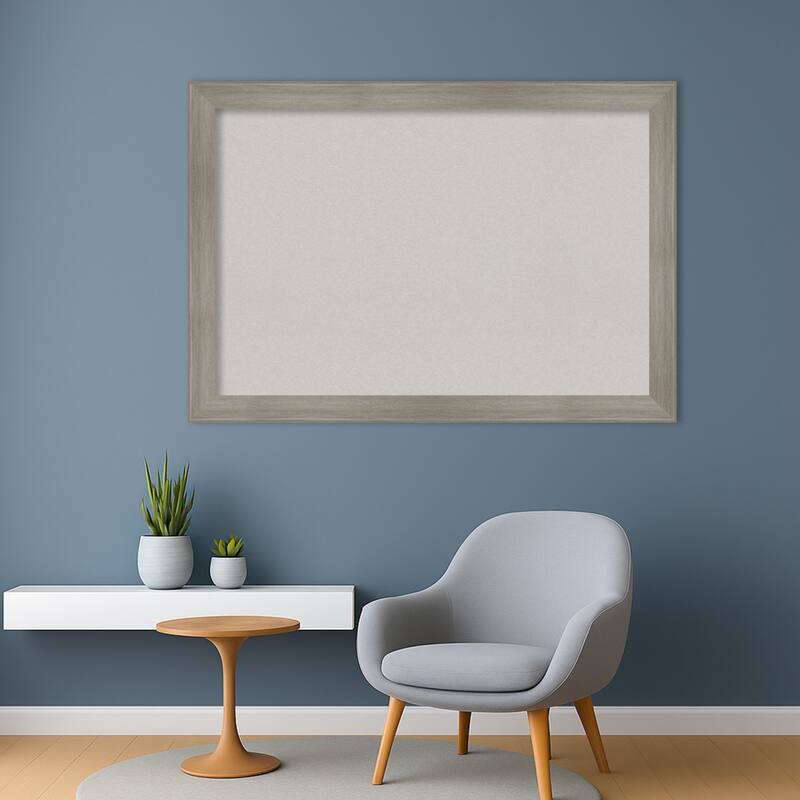 Grand Greywash Narrow Framed Cork Board - Bulletin Board, Organization Board, Pin Board