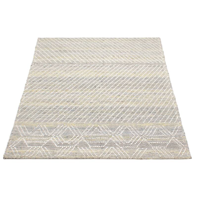ECARPETGALLERY Braid weave Sienna Grey Wool Rug - 5'3 x 7'3