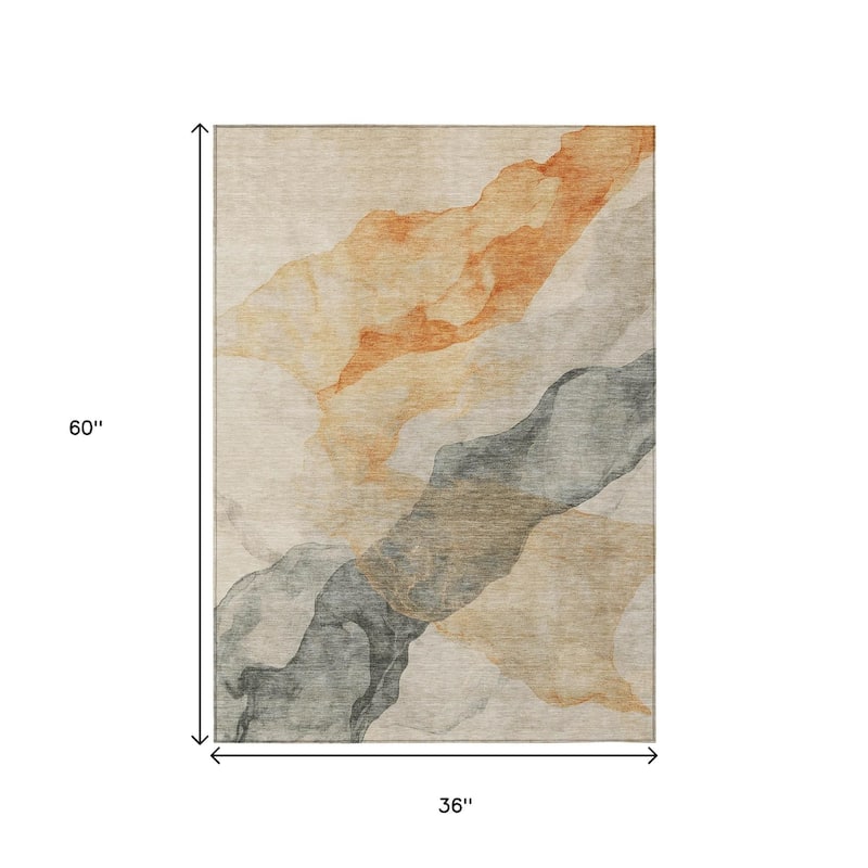 HomeRoots Abstract Transitional Rectangle Outdoor Rug