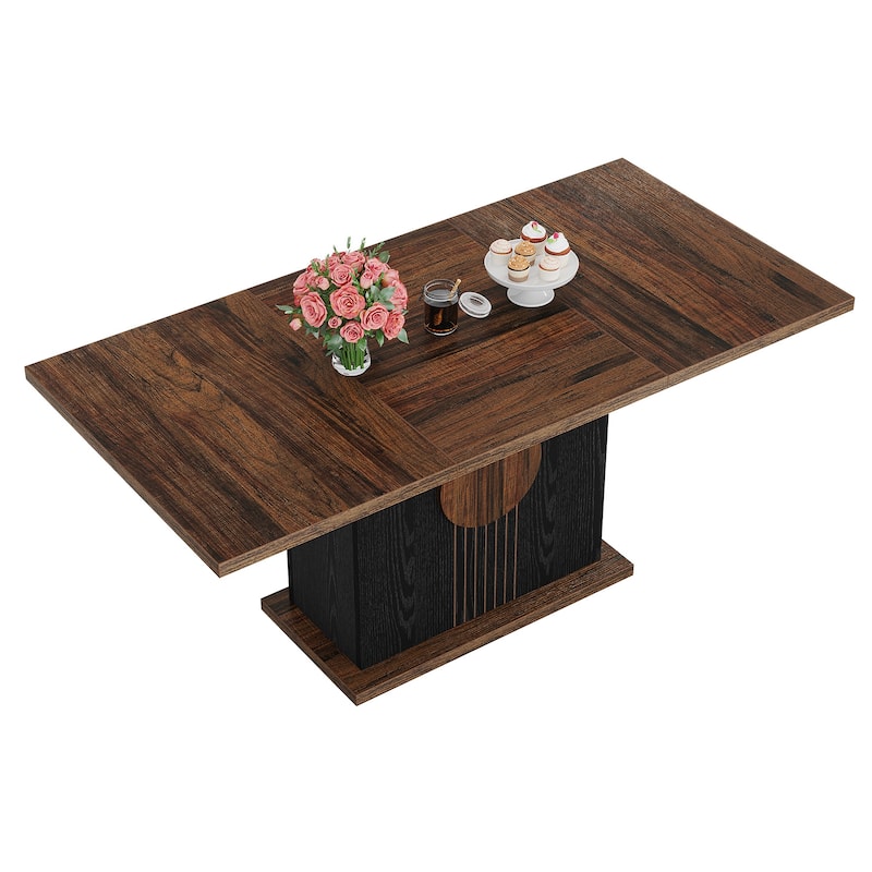 Wooden Dining Table, Kitchen Dinner Table, Dining/Living Room Accent Dinner Table Family Gathering Table