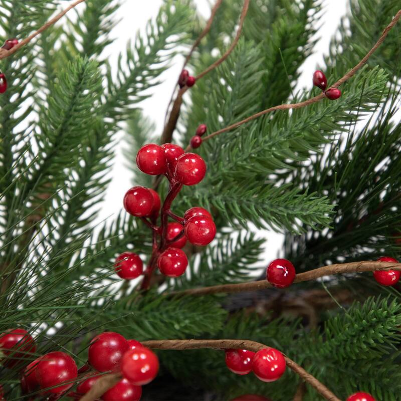 real touch™️ berries and pine artificial christmas wreath 32" unlit