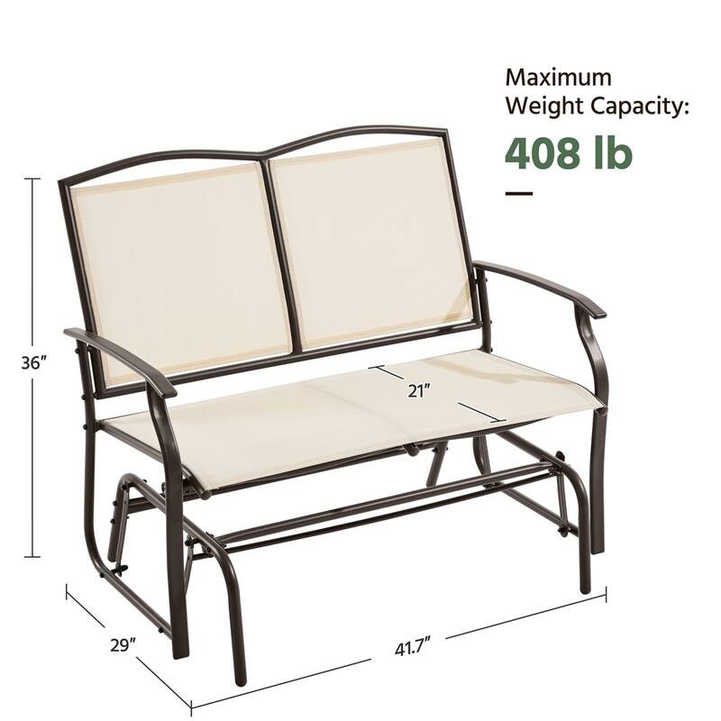 Yaheetech 2-Person Patio Glider Bench Swing Glider Chair