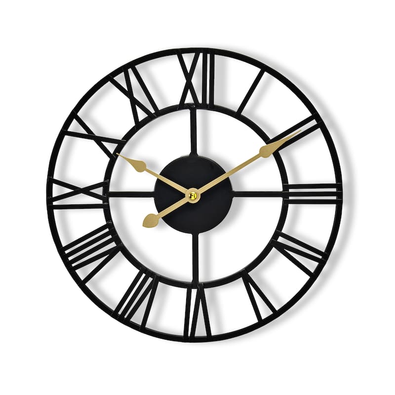Sorbus Large 12 inch Decorative Round Analog Wall Clock Battery Operated With Roman Numeral