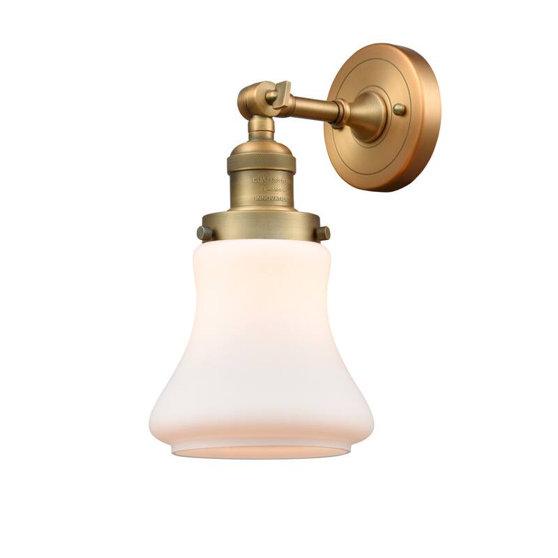 Innovations Lighting Bellmont Single Light 11" Tall Bathroom Sconce - Brushed Brass / Matte White