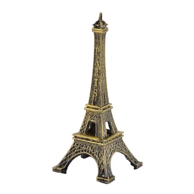 Home Metal Eiffel Tower Model Ornament Collection Bronze Tone 8cm Height - Bronze Tone