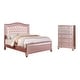 preview thumbnail 8 of 8, Furniture of America Gibson Contemporary Pink 2-Piece Faux Leather Tufted Headboard Panel Bed and Chest Set