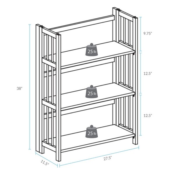 Porch & Den Edgemont Folding Stackable 27.5-inch Bookcase