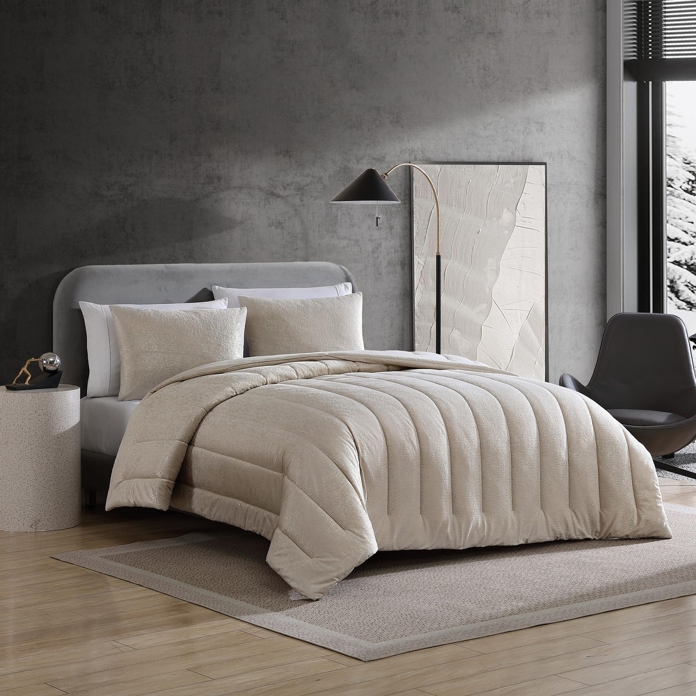 Kenneth Cole Banks Velvet Metallic Reversible Comforter Set