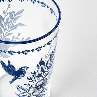 Bleu Blanc Tumbler - Height: 10.6 in, Base diameter: 5.5 in