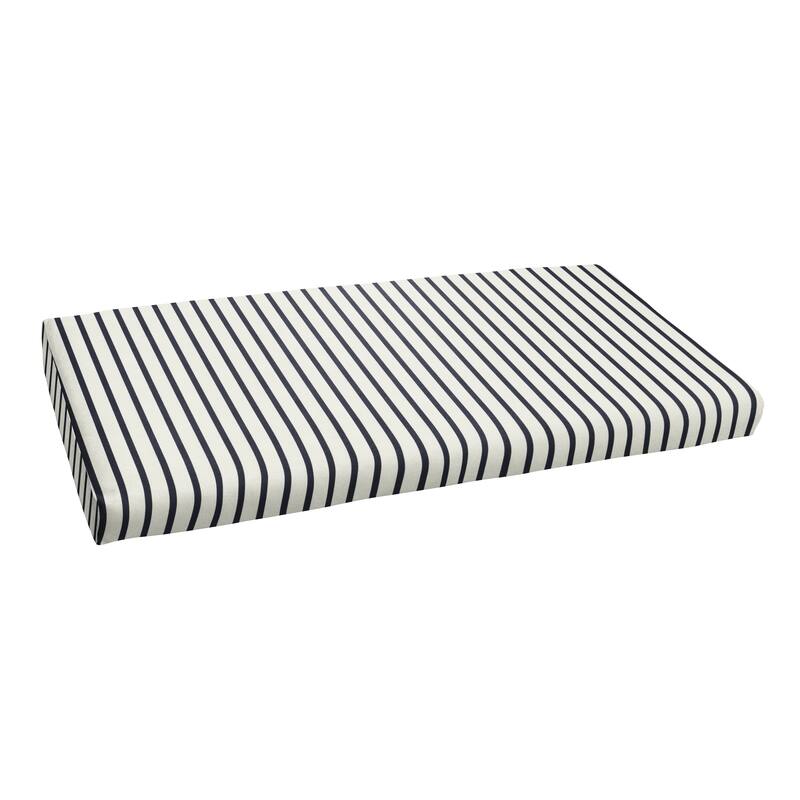 Sorra Home Sunbrella Outdoor Bench Cushion - 48 in W x 19 in D x 3 in H - Lido Indigo