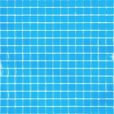 Apollo tile 12" x 12" Dune Glossy Pacific Blue Glass Tile (20 sq ft/case) - 20 Pack
