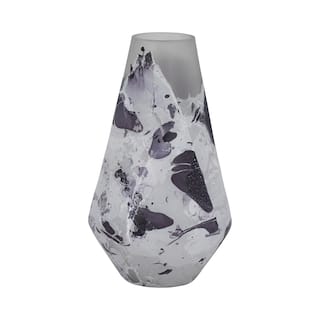 Sagebrook Home Glass White Cylinder Fog Shadow Vase