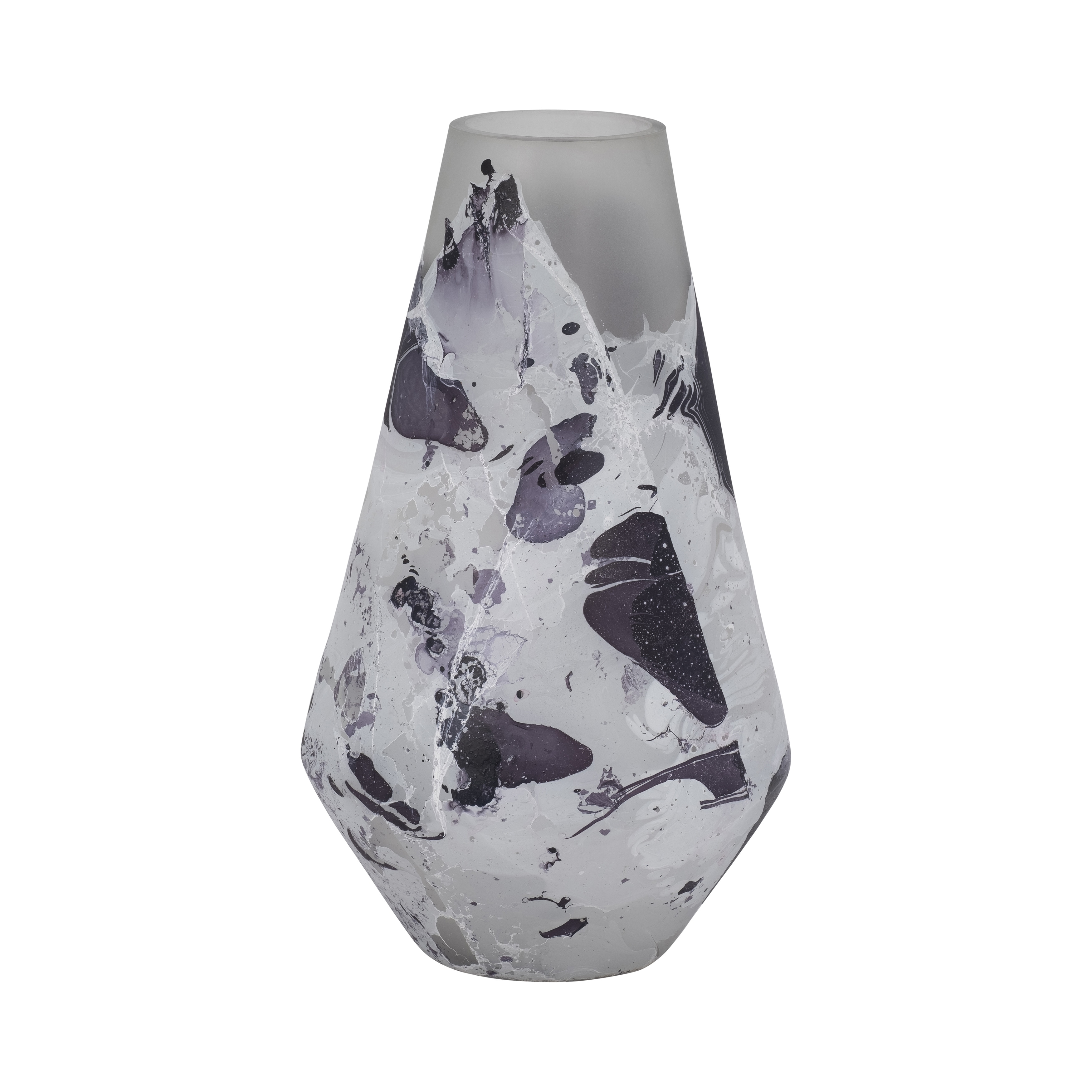 Sagebrook Home Glass White Cylinder Fog Shadow Vase