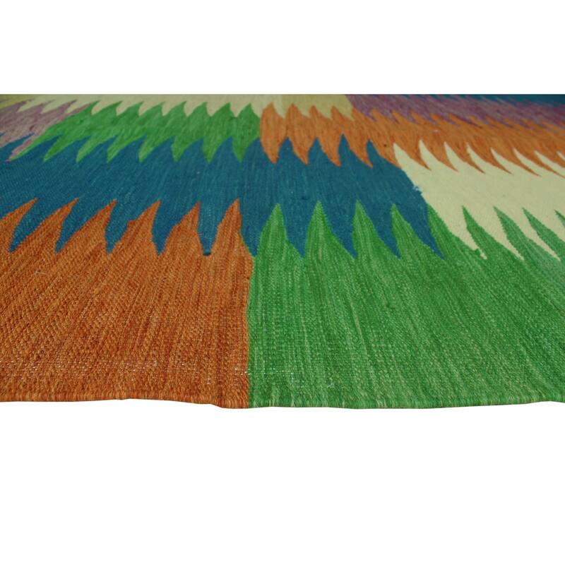 Hand-Woven Winchester Kilim Blakeley Rust/Blue Rug - 8'4" x 9'9"