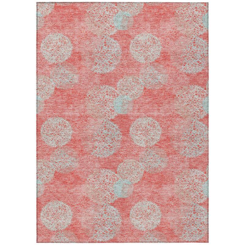 Machine Washable Indoor/ Outdoor Boho Sphere Chantille Rug
